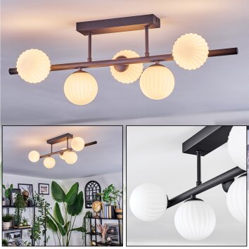 Chehalis Plafoniera, Lampada a sfera Nero, 5-Luci