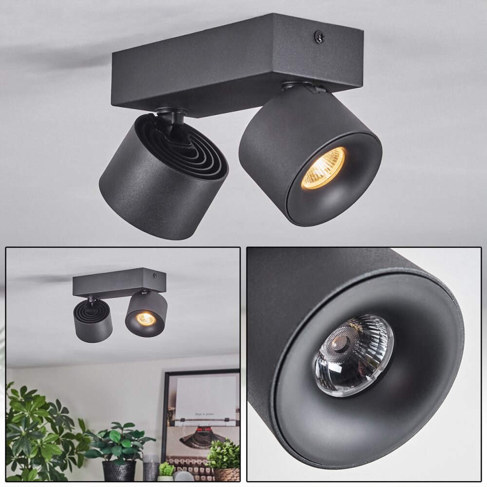 Narel Plafoniera, Faretto da soffitto LED Nero, 2-Luci main product photo