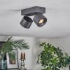 Narel Plafoniera, Faretto da soffitto LED Nero, 2-Luci