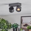 Narel Plafoniera, Faretto da soffitto LED Nero, 2-Luci