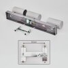 Javel Plafoniera, Faretto da soffitto Cromo, Grigio, 3-Luci
