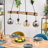 Koyoto Lampadario a sospensione, Lampada a sfera, Lampada a sospensione Écru, Nero, 4-Luci