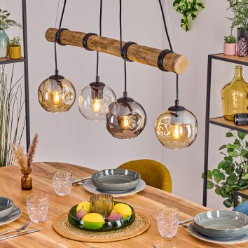 Ripoll Lampadario a sospensione, Lampada a sfera, Lampada a sospensione Écru, Nero, 4-Luci Ripoll Lampadario a sospensione, Lampada a sfera, Lampada a sospensione Écru, Nero, 4-Luci