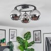 Koyoto Plafoniera, Lampada a sfera Cromo, Grigio fumo, 3-Luci