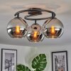 Koyoto Plafoniera, Lampada a sfera Cromo, Grigio fumo, 3-Luci