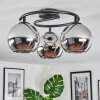 Koyoto Plafoniera, Lampada a sfera Cromo, Grigio fumo, 3-Luci