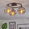 Ripoll Plafoniera, Lampada a sfera Cromo, Chiaro, Grigio fumo, 3-Luci