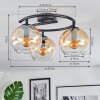 Koyoto Plafoniera, Lampada a sfera Ambrato, Chiaro, 3-Luci