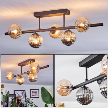 Chehalis Plafoniera, Lampada a sfera Nero, 5-Luci