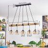 Koyoto Lampadario a sospensione, Lampada a sfera, Lampada a sospensione Écru, Nero, 5-Luci