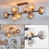 Koyoto Plafoniera, Lampada a sfera Ambrato, Chiaro, Grigio fumo, 8-Luci