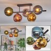 Koyoto Plafoniera, Lampada a sfera Blu, Cromo, Oro, Verde, Ramato, Grigio fumo, 5-Luci