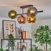 Koyoto Plafoniera, Lampada a sfera Blu, Cromo, Oro, Verde, Ramato, Grigio fumo, 5-Luci