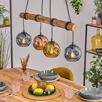 Ripoll Lampadario a sospensione, Lampada a sfera, Lampada a sospensione Écru, Nero, 4-Luci
