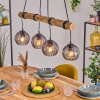 Koyoto Lampadario a sospensione, Lampada a sfera, Lampada a sospensione Écru, Nero, 4-Luci