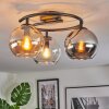Koyoto Plafoniera, Lampada a sfera 37 cm Ambrato, Cromo, Chiaro, Grigio fumo, 3-Luci