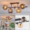 Koyoto Plafoniera, Lampada a sfera Ambrato, Cromo, Chiaro, Grigio fumo, 5-Luci