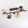 Koyoto Plafoniera, Lampada a sfera Ambrato, Cromo, Chiaro, Grigio fumo, 5-Luci