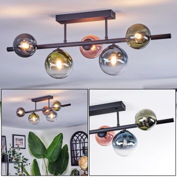 Chehalis Plafoniera, Lampada a sfera Blu, Verde, Chiaro, Ramato, 5-Luci