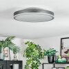 Salmi Plafoniera, Panel LED Grigio, Argento, 1-Luce