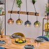 Koyoto Lampadario a sospensione, Lampada a sfera, Lampada a sospensione Écru, Nero, 4-Luci