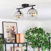 Koyoto Plafoniera, Lampada a sfera Cromo, Chiaro, Grigio fumo, 2-Luci