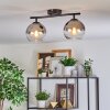 Koyoto Plafoniera, Lampada a sfera Cromo, Chiaro, Grigio fumo, 2-Luci