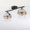 Koyoto Plafoniera, Lampada a sfera Cromo, Chiaro, Grigio fumo, 2-Luci