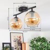 Koyoto Plafoniera, Lampada a sfera Ambrato, 2-Luci Koyoto Plafoniera, Lampada a sfera Ambrato, 2-Luci