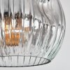 Ripoll Plafoniera, Lampada a sfera Cromo, Chiaro, Grigio fumo, 3-Luci
