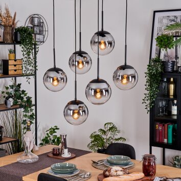 Gastor Lampadario a sospensione, Lampada a sfera, Lampada a sospensione Nero, 6-Luci