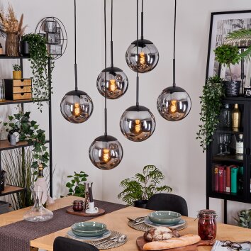 Gastor Lampadario a sospensione, Lampada a sfera, Lampada a sospensione Nero, 6-Luci