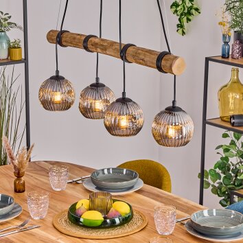 Ripoll Lampadario a sospensione, Lampada a sfera, Lampada a sospensione Écru, Nero, 4-Luci