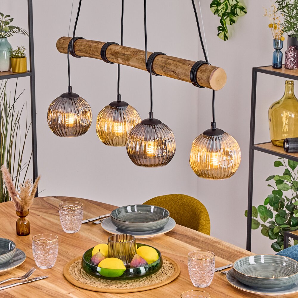 Ripoll Lampadario a sospensione, Lampada a sfera, Lampada a sospensione Écru, Nero, 4-Luci main product photo