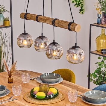 Ripoll Lampadario a sospensione, Lampada a sfera, Lampada a sospensione Écru, Nero, 4-Luci