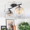Koyoto Plafoniera, Lampada a sfera Ambrato, Chiaro, Grigio fumo, 2-Luci