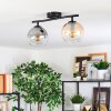 Koyoto Plafoniera, Lampada a sfera Ambrato, Chiaro, Grigio fumo, 2-Luci