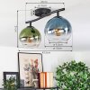 Koyoto Plafoniera, Lampada a sfera Blu, Verde, Chiaro, 2-Luci