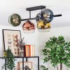 Koyoto Plafoniera, Lampada a sfera Blu, Cromo, Oro, Verde, Chiaro, Ramato, Grigio fumo, 5-Luci
