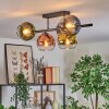 Koyoto Plafoniera, Lampada a sfera Blu, Cromo, Oro, Verde, Chiaro, Ramato, Grigio fumo, 5-Luci