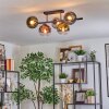 Koyoto Plafoniera, Lampada a sfera Blu, Cromo, Oro, Verde, Chiaro, Ramato, Grigio fumo, 5-Luci