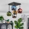 Koyoto Plafoniera, Lampada a sfera 37 cm Blu, Cromo, Oro, Verde, Ramato, Grigio fumo, 5-Luci
