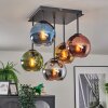 Koyoto Plafoniera, Lampada a sfera 37 cm Blu, Cromo, Oro, Verde, Ramato, Grigio fumo, 5-Luci