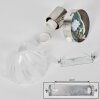 Saire Applique, Faretto da parete Cromo, Nichel opaco, 1-Luce