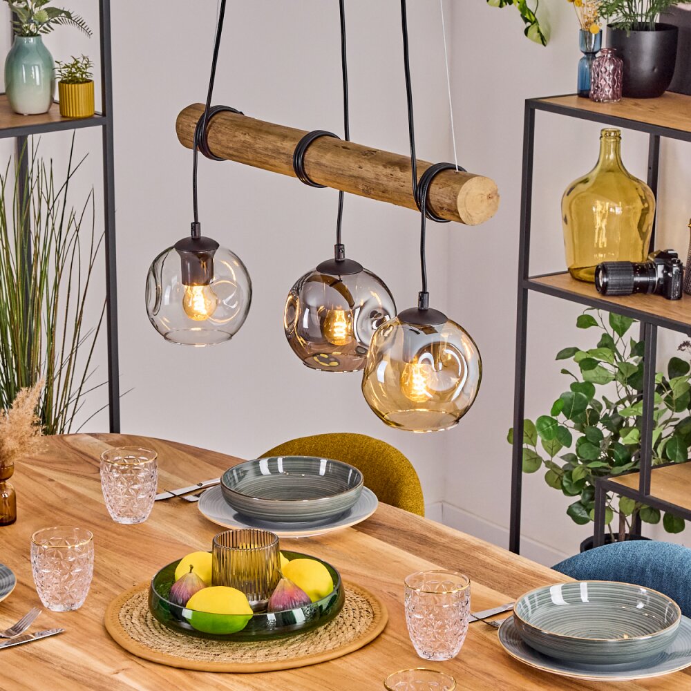 Ripoll Lampadario a sospensione, Lampada a sfera, Lampada a sospensione Écru, Nero, 3-Luci main product photo
