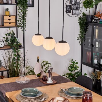 Gastor Lampadario a sospensione, Lampada a sfera, Lampada a sospensione Bianco, 3-Luci
