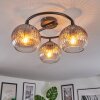 Koyoto Plafoniera, Lampada a sfera 37 cm Chiaro, Grigio fumo, 3-Luci