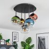 Koyoto Plafoniera, Lampada a sfera Blu, Oro, Verde, Chiaro, Ramato, Grigio fumo, 5-Luci