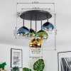 Koyoto Plafoniera, Lampada a sfera 45 cm Blu, Oro, Verde, Chiaro, 5-Luci
