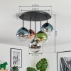 Gastor Plafoniera, Lampada a sfera 37 cm Blu, Cromo, Verde, Chiaro, Ramato, Grigio fumo, 5-Luci